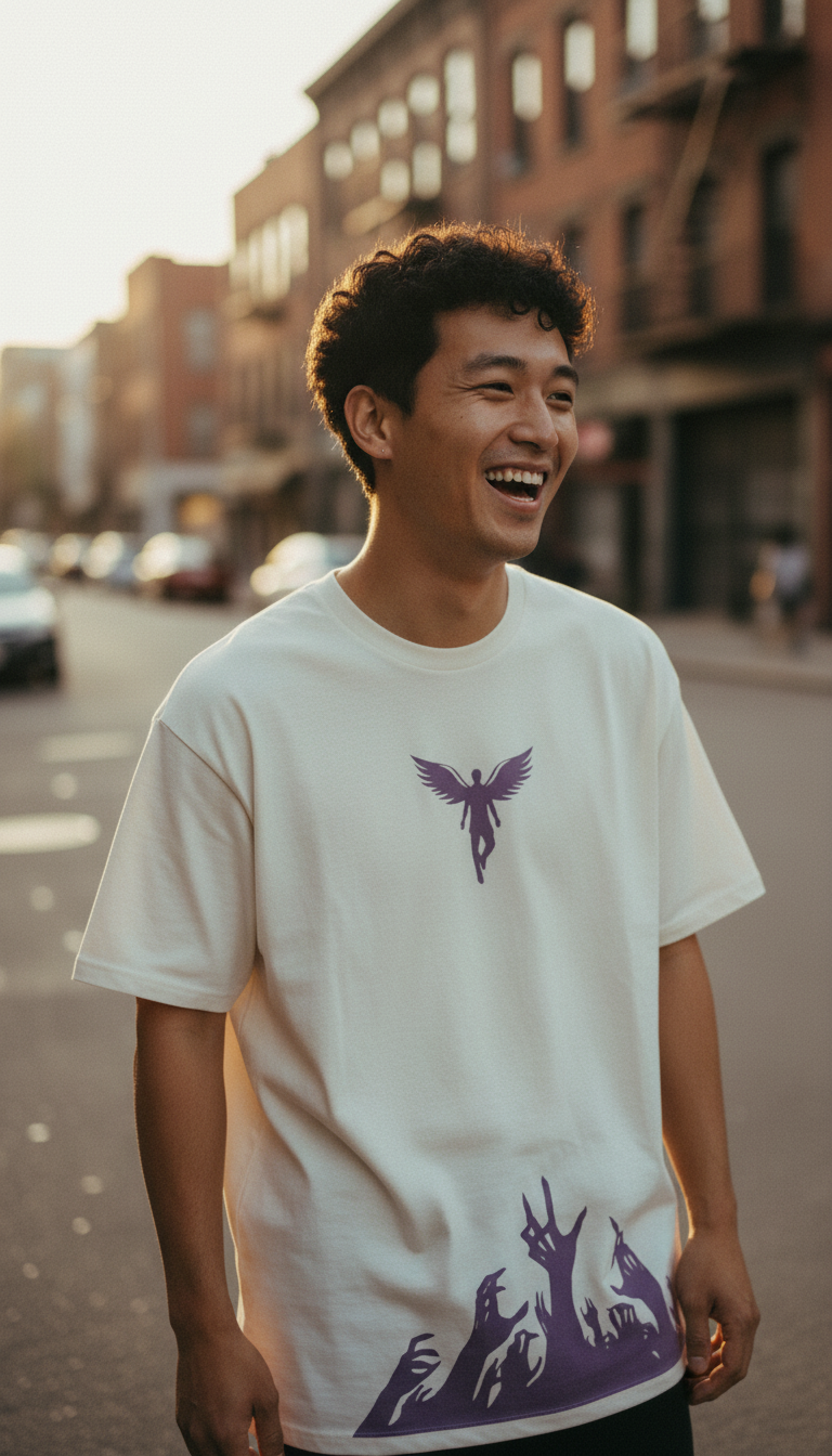 Angel Ascend Oversized Graphic Tee