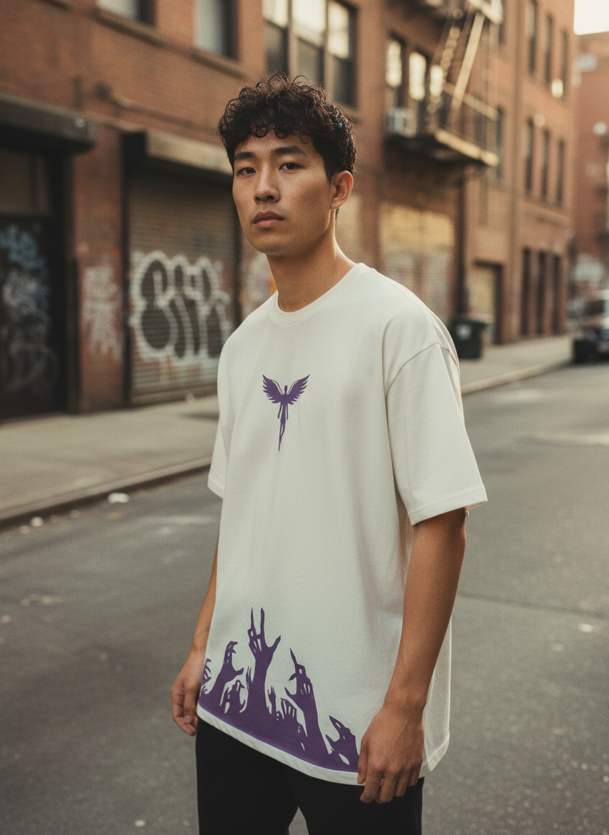 Angel Ascend Oversized Graphic Tee