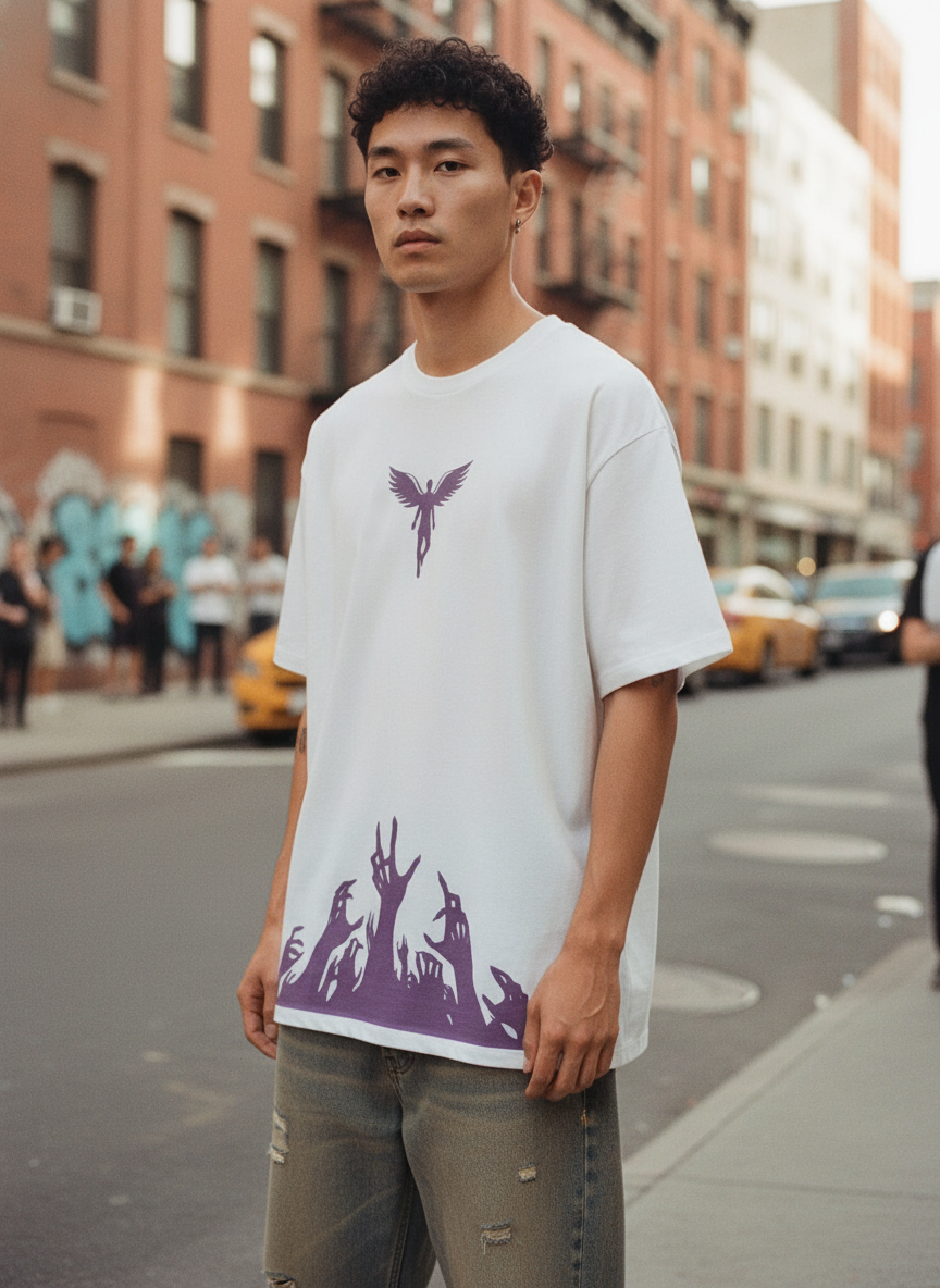 Angel Ascend Oversized Graphic Tee