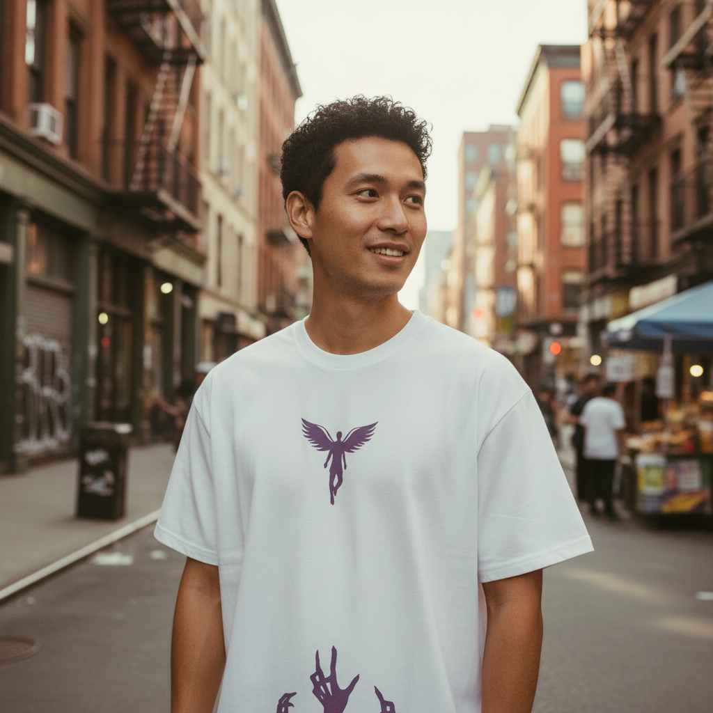 Angel Ascend Oversized Graphic Tee