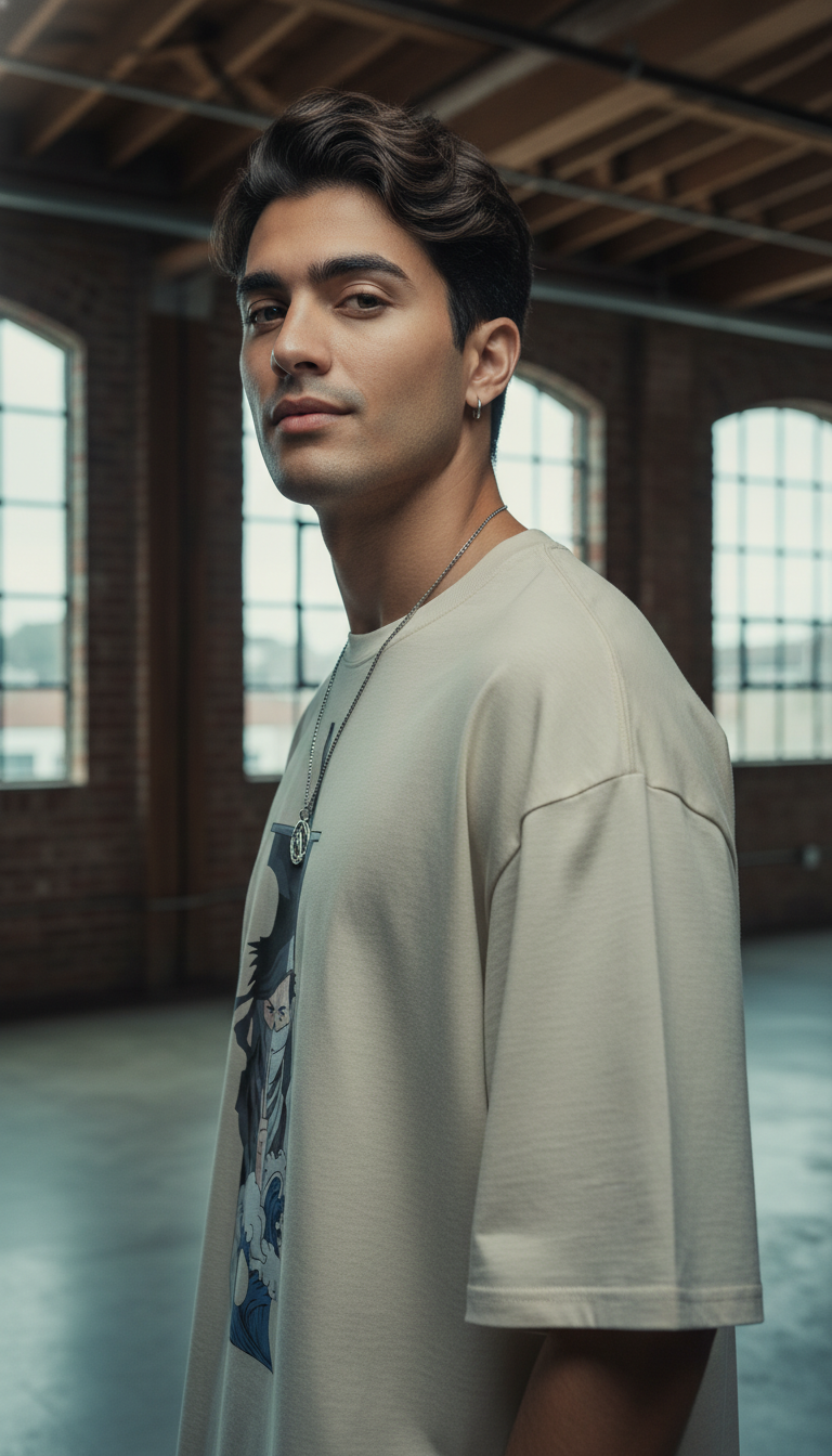 Zabuza-Inspired Embroidered Oversized T-Shirt - UrbanLoom Apparel